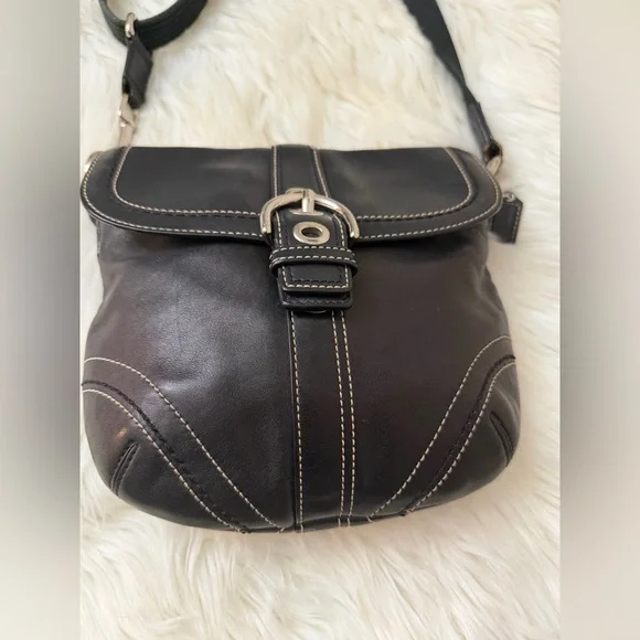 Coach Black Leather Crossbody Bag with Buckle - Picture 5 of 12